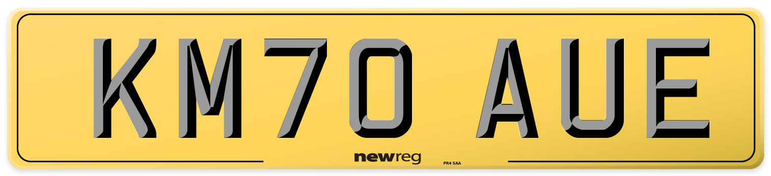 KM70 AUE Rear Number Plate