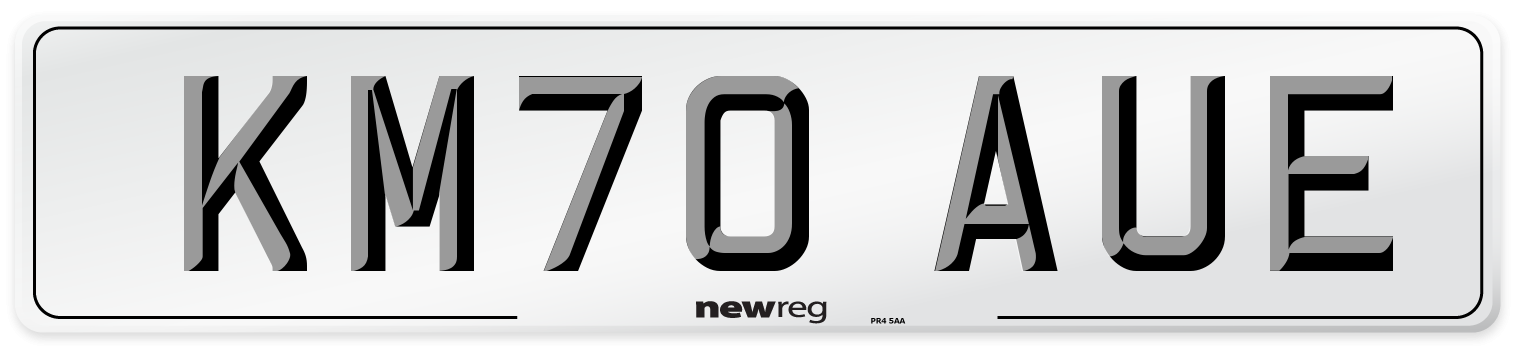 KM70 AUE Front Number Plate