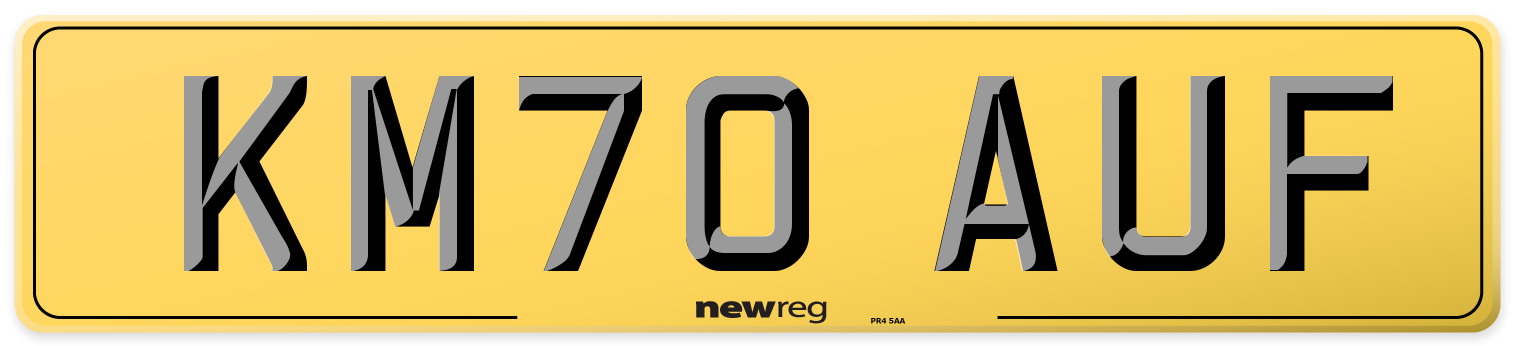 KM70 AUF Rear Number Plate