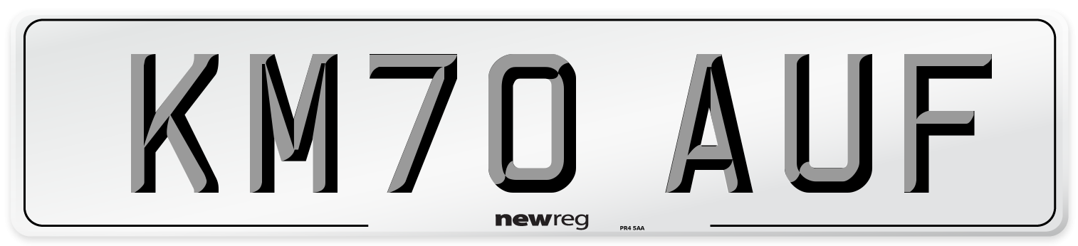 KM70 AUF Front Number Plate