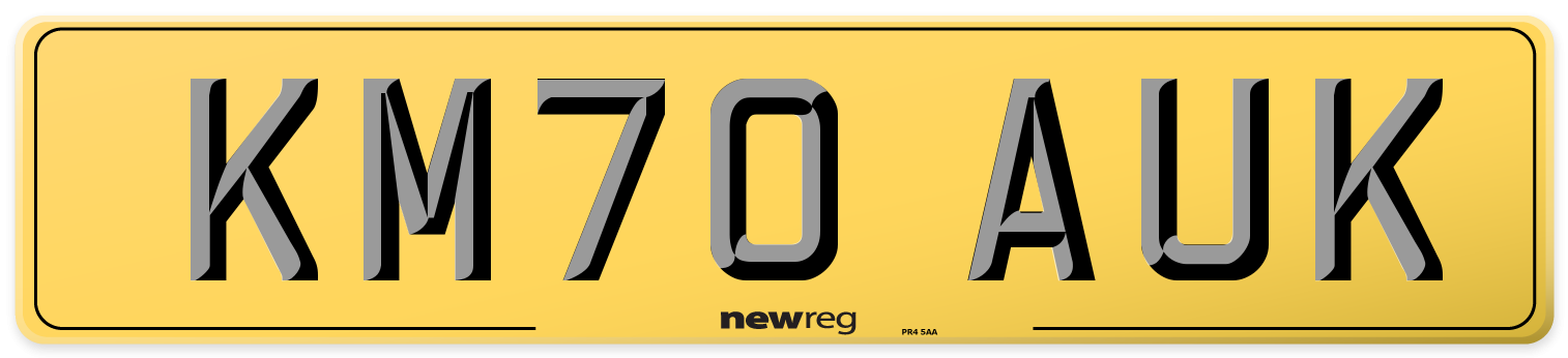 KM70 AUK Rear Number Plate