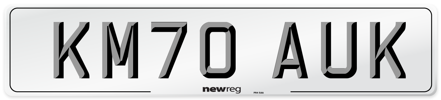 KM70 AUK Front Number Plate