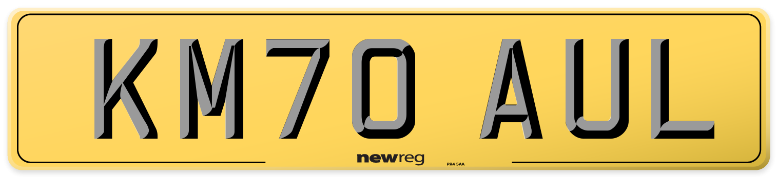 KM70 AUL Rear Number Plate