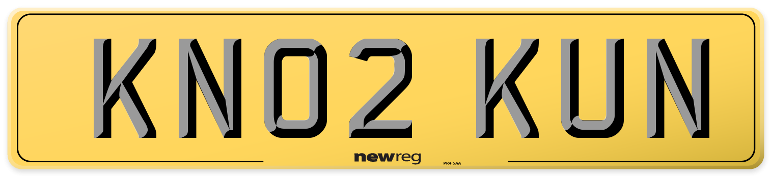 KN02 KUN Rear Number Plate
