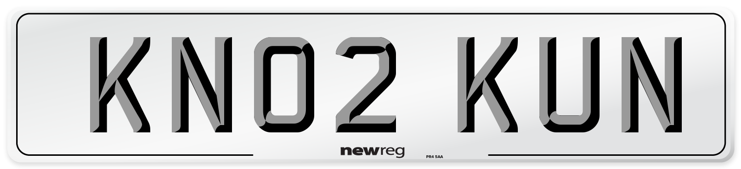 KN02 KUN Front Number Plate