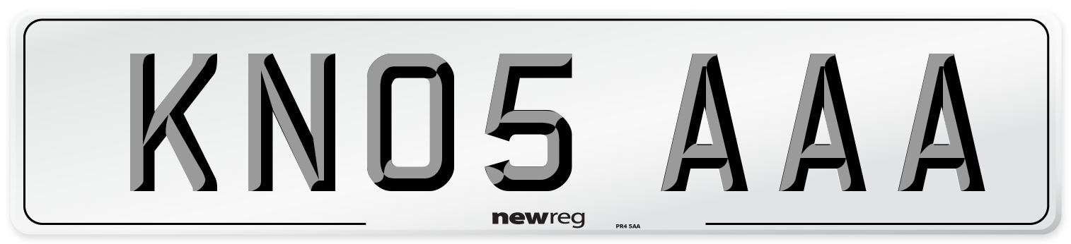 KN05 AAA Front Number Plate