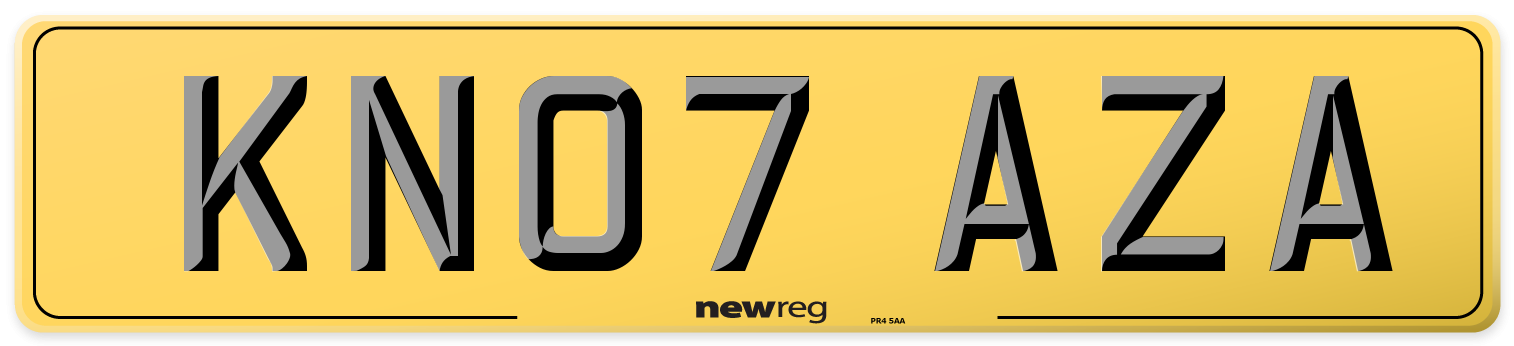 KN07 AZA Rear Number Plate