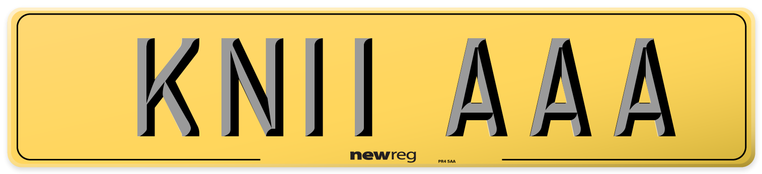 KN11 AAA Rear Number Plate