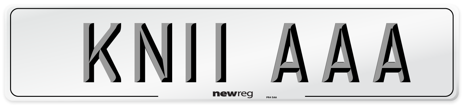 KN11 AAA Front Number Plate