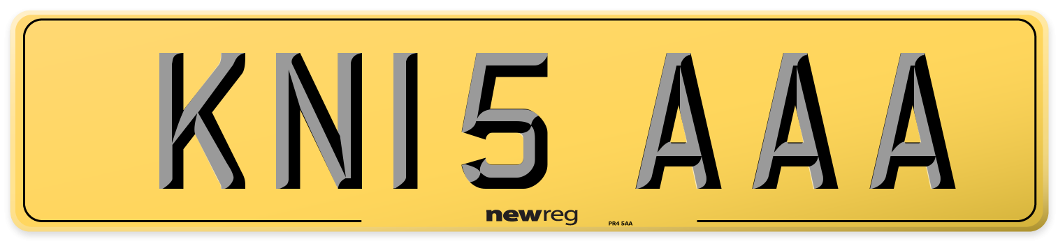 KN15 AAA Rear Number Plate