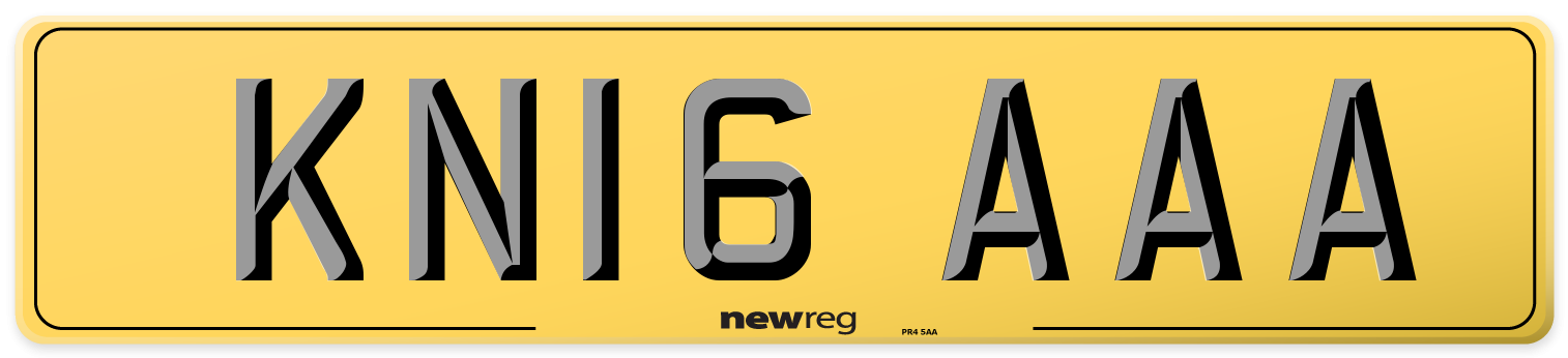 KN16 AAA Rear Number Plate