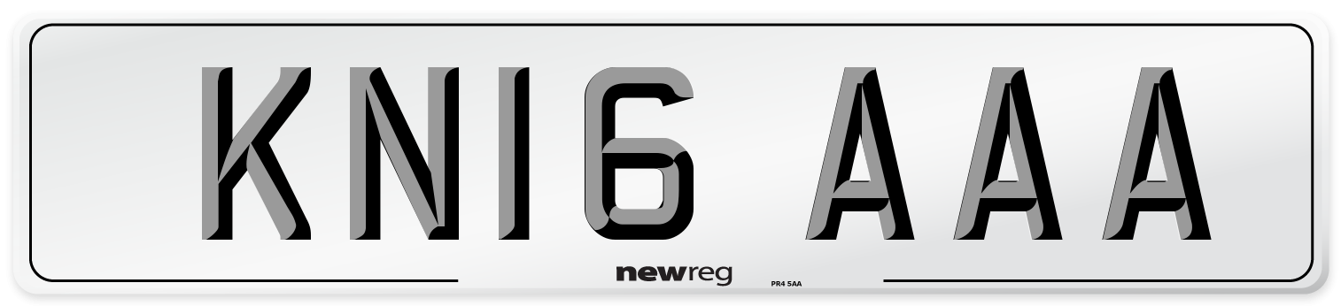 KN16 AAA Front Number Plate