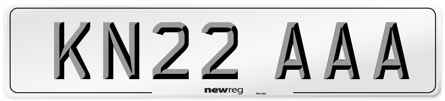 KN22 AAA Front Number Plate