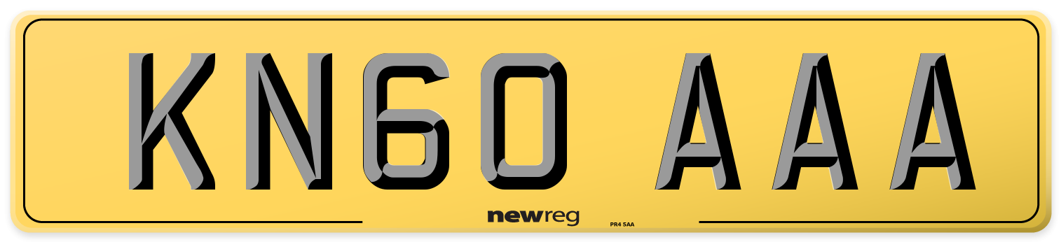 KN60 AAA Rear Number Plate