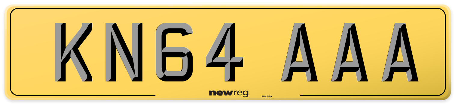 KN64 AAA Rear Number Plate