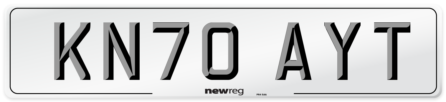 KN70 AYT Front Number Plate