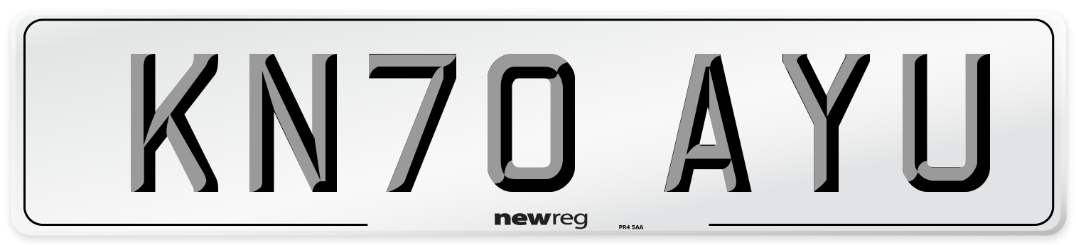 KN70 AYU Front Number Plate