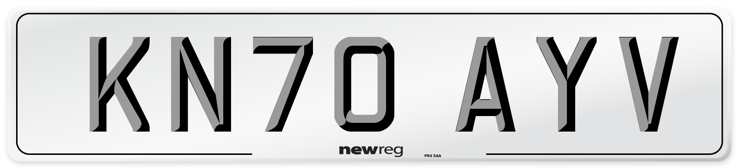 KN70 AYV Front Number Plate