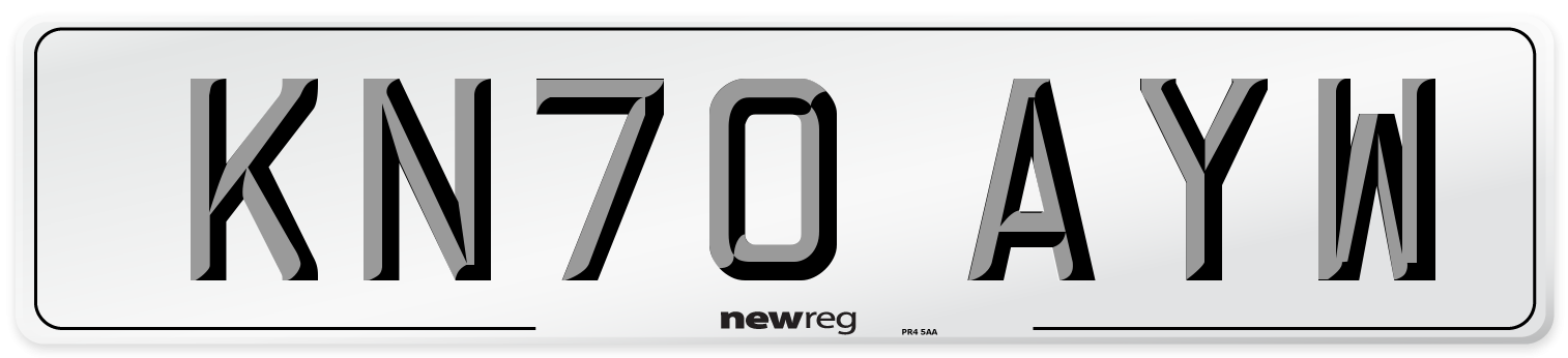 KN70 AYW Front Number Plate
