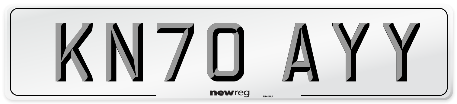 KN70 AYY Front Number Plate