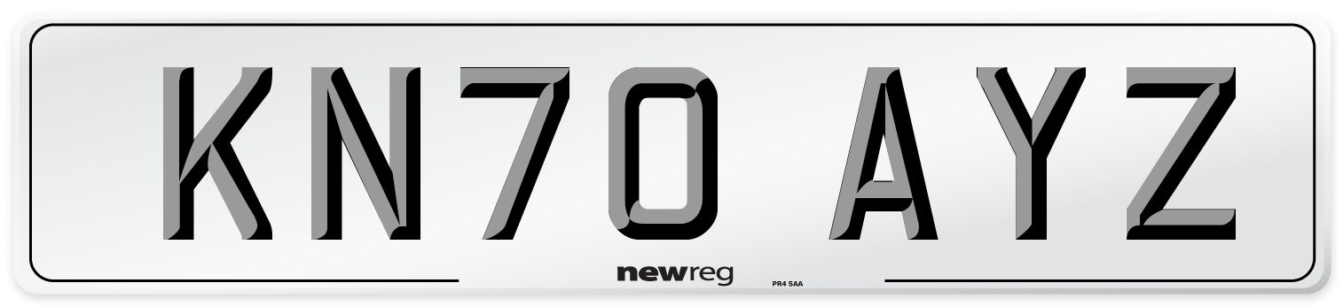 KN70 AYZ Front Number Plate