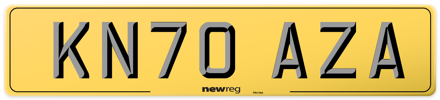 KN70 AZA Rear Number Plate