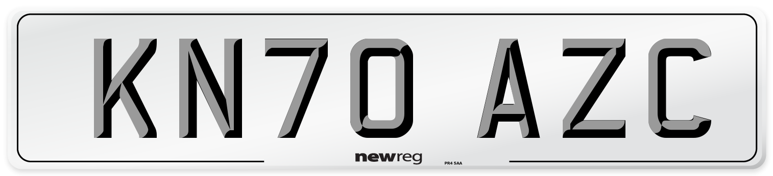 KN70 AZC Front Number Plate