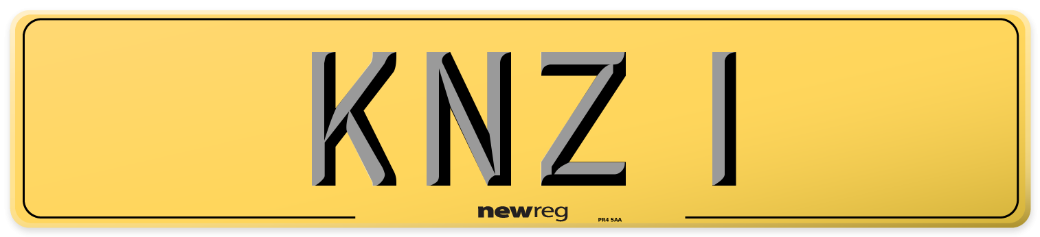 KNZ 1 Rear Number Plate