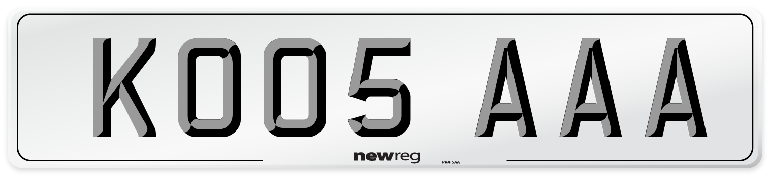 KO05 AAA Front Number Plate