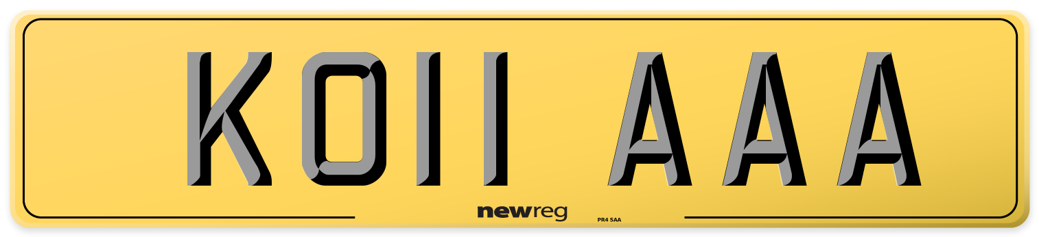 KO11 AAA Rear Number Plate