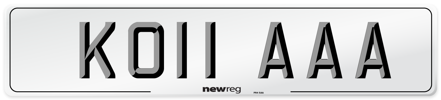 KO11 AAA Front Number Plate