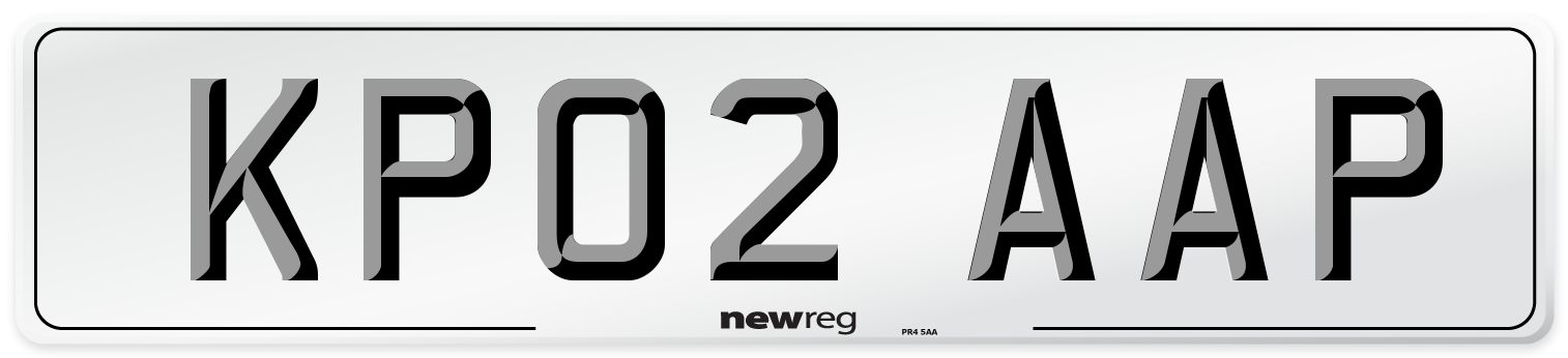 KP02 AAP Front Number Plate