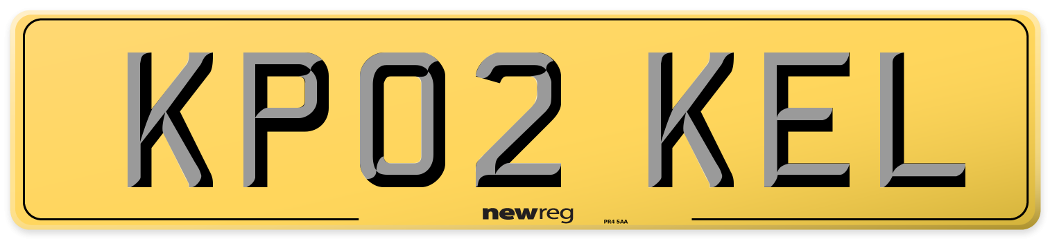 KP02 KEL Rear Number Plate