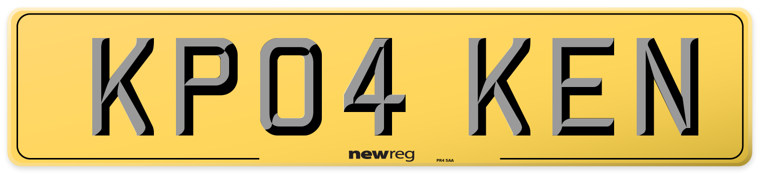 KP04 KEN Rear Number Plate
