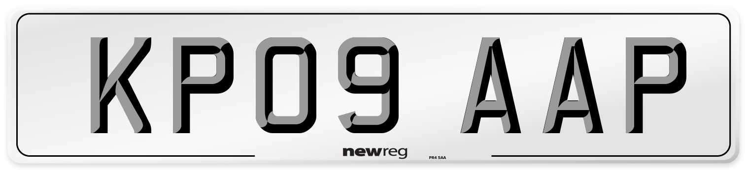 KP09 AAP Front Number Plate