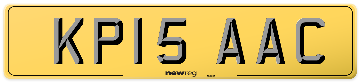 KP15 AAC Rear Number Plate