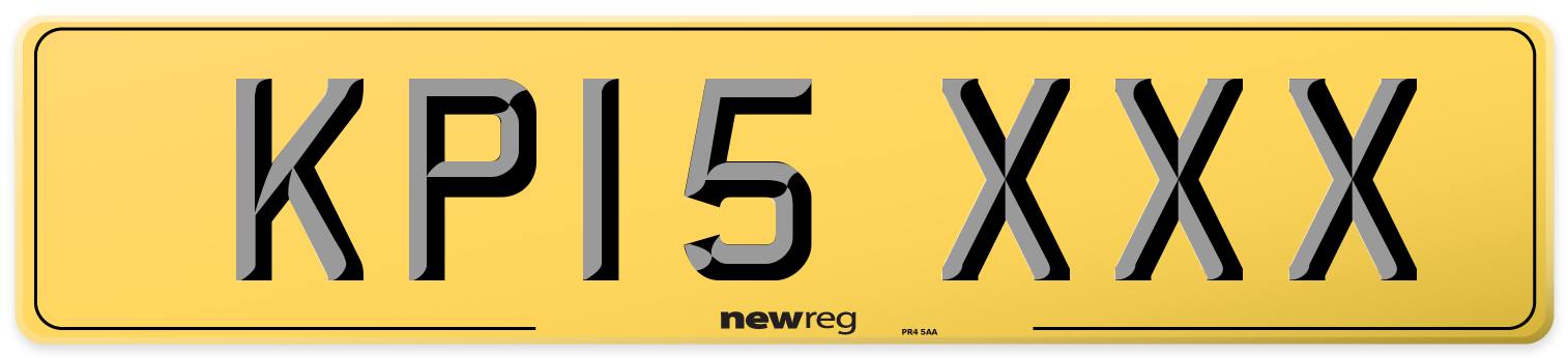 KP15 XXX Rear Number Plate