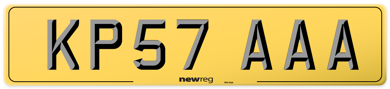 KP57 AAA Rear Number Plate