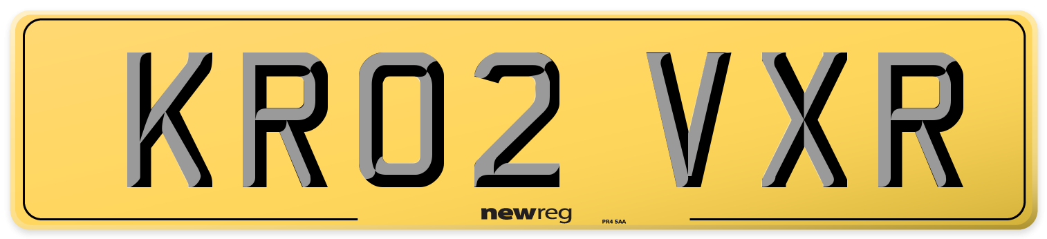 KR02 VXR Rear Number Plate