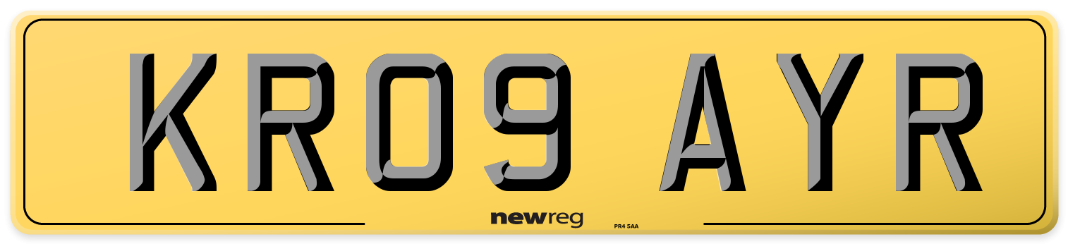 KR09 AYR Rear Number Plate