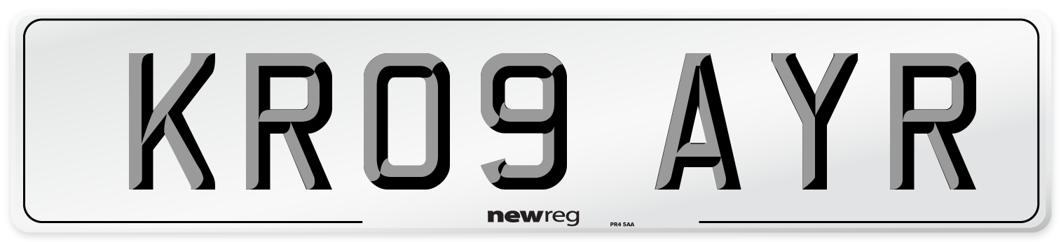 KR09 AYR Front Number Plate