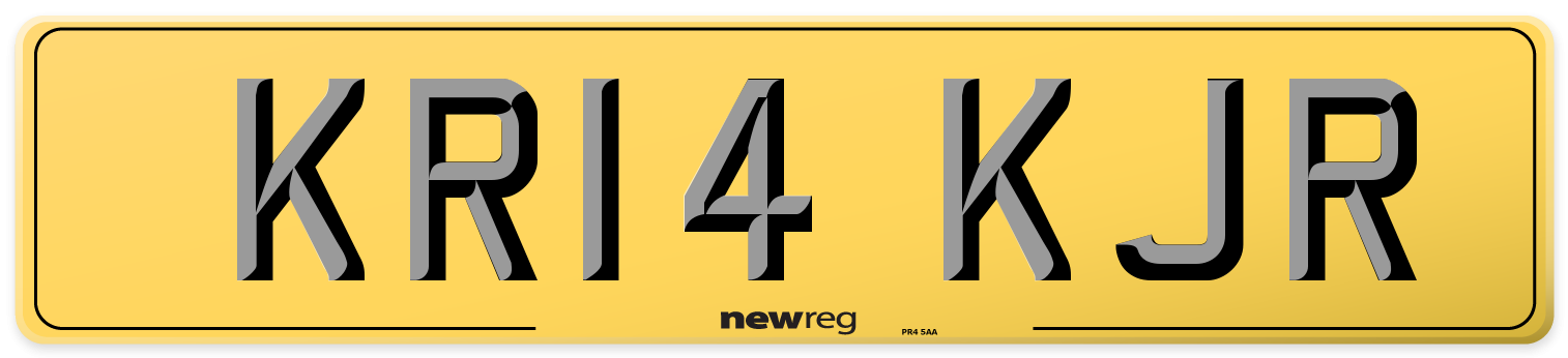 KR14 KJR Rear Number Plate