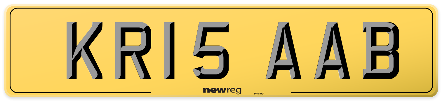 KR15 AAB Rear Number Plate