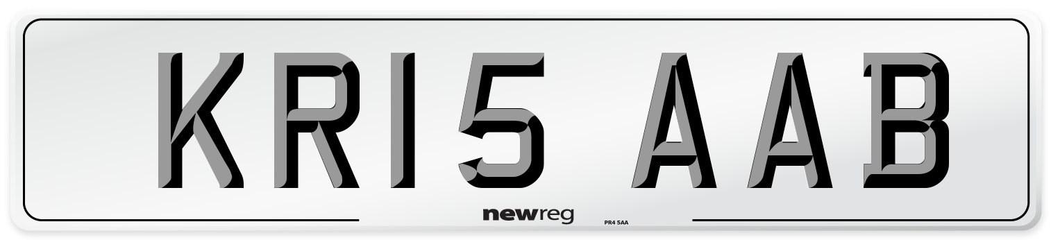 KR15 AAB Front Number Plate
