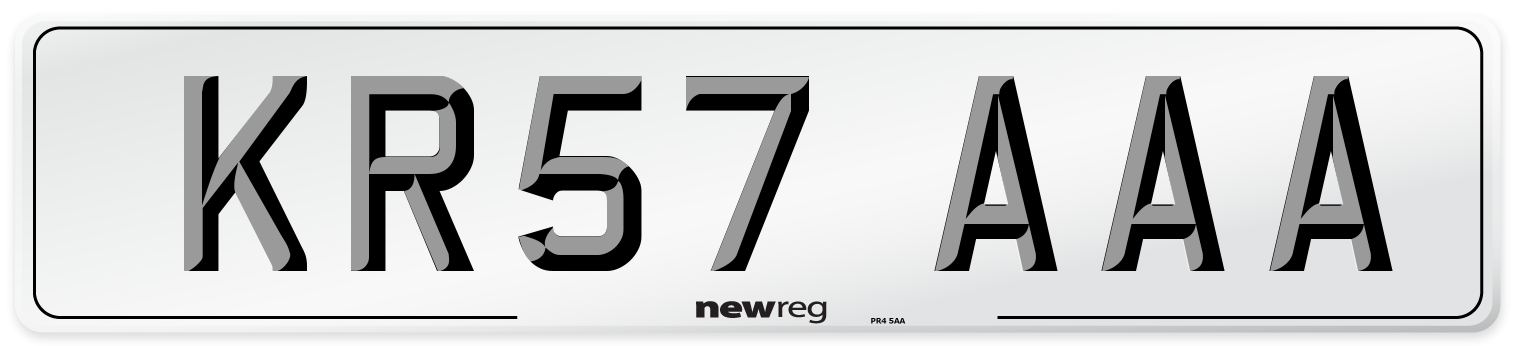 KR57 AAA Front Number Plate