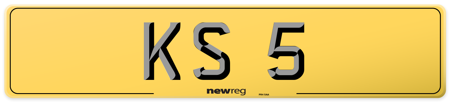 KS 5 Rear Number Plate
