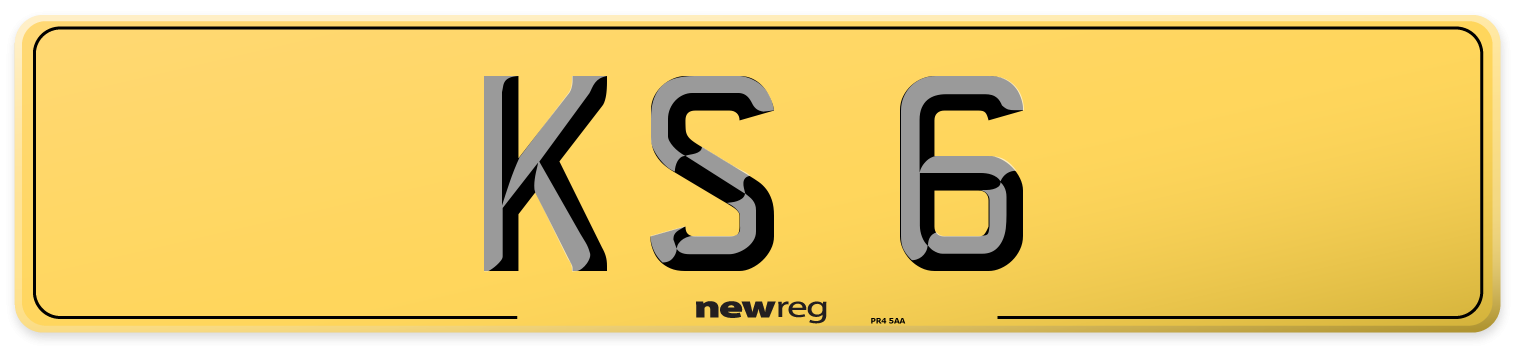 KS 6 Rear Number Plate