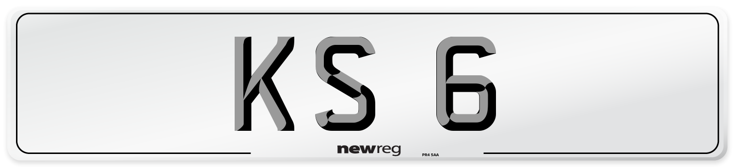 KS 6 Front Number Plate