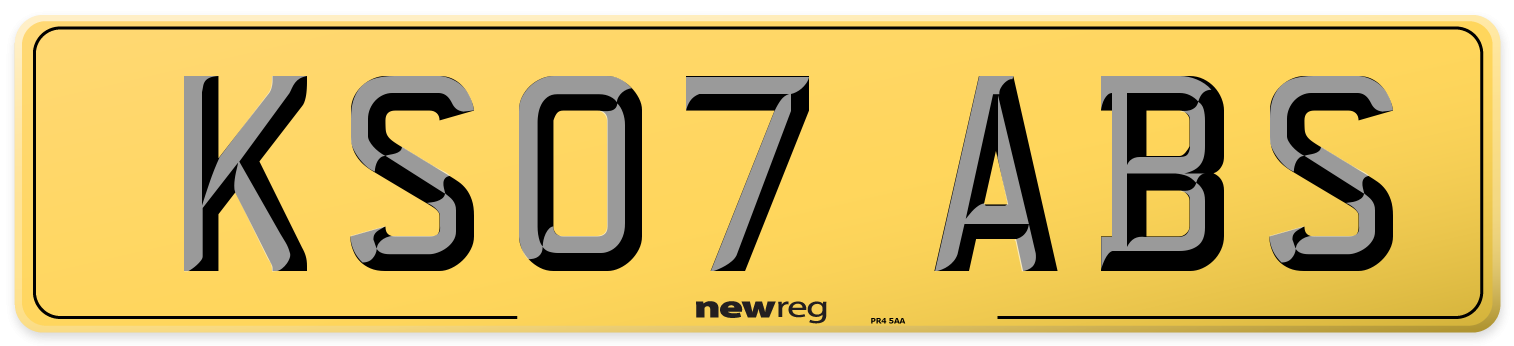KS07 ABS Rear Number Plate