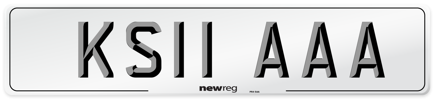 KS11 AAA Front Number Plate